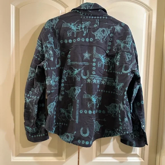 Free People We the Free Calico Flannel Oversized Small NWT - Picture 4 of 6